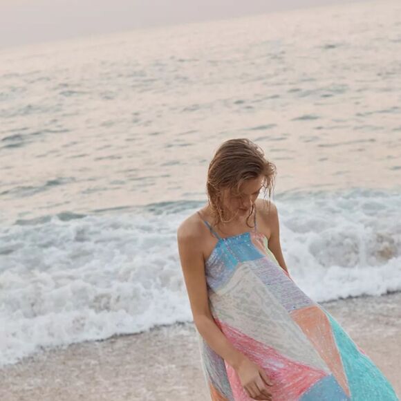 NWT Anthropologie Annette Dress Colorful Geometric Maxi Dress Size XS/S - Picture 5 of 12